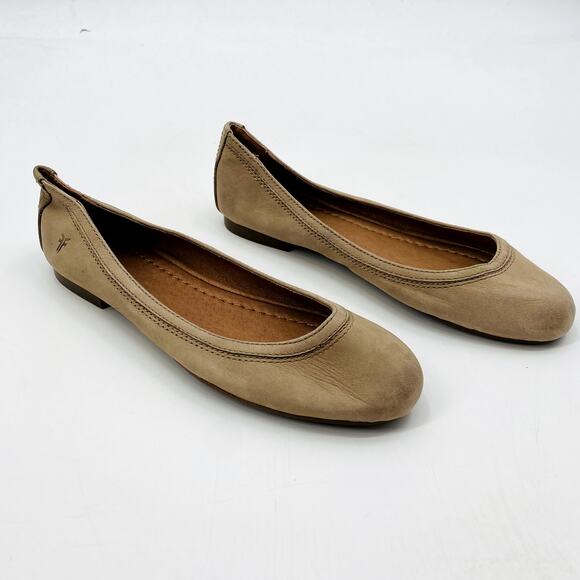 Frye Tan Round Toe ballet Flats - Picture 2 of 6